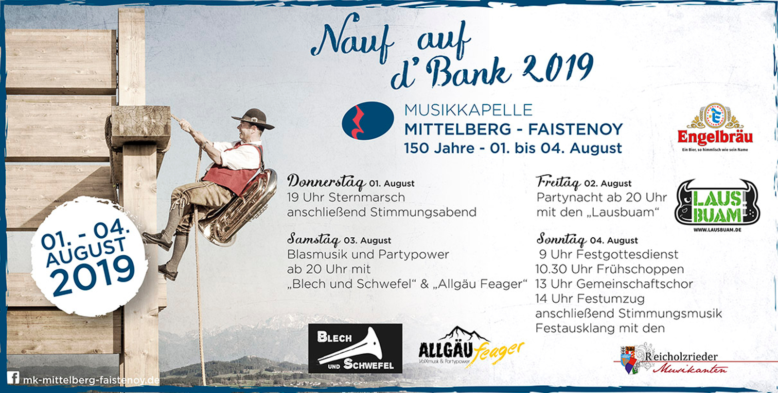 150-jähriges Jubiläum und Musikfest der Musikkapelle Mittelberg-Faistenoy e.V. im Jahr 2019